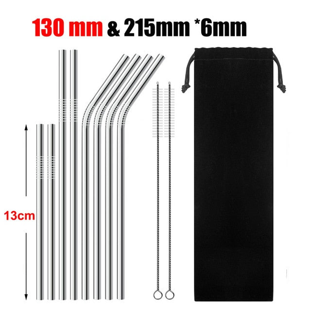 Reusable Metal Straws with Cleaner Brush for 20oz Tumblers