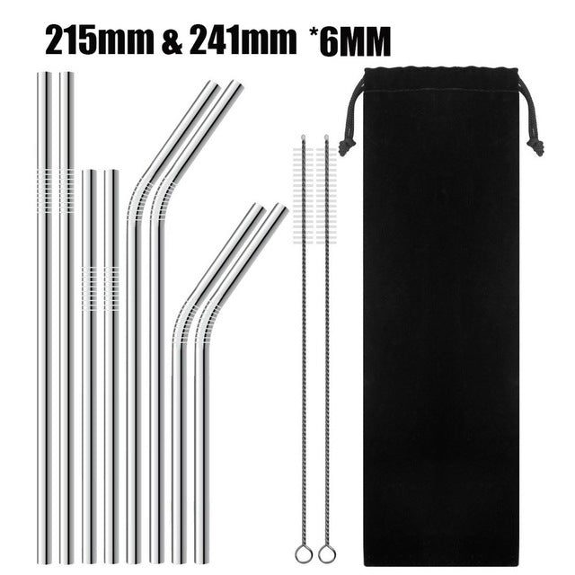 Reusable Metal Straws with Cleaner Brush for 20oz Tumblers