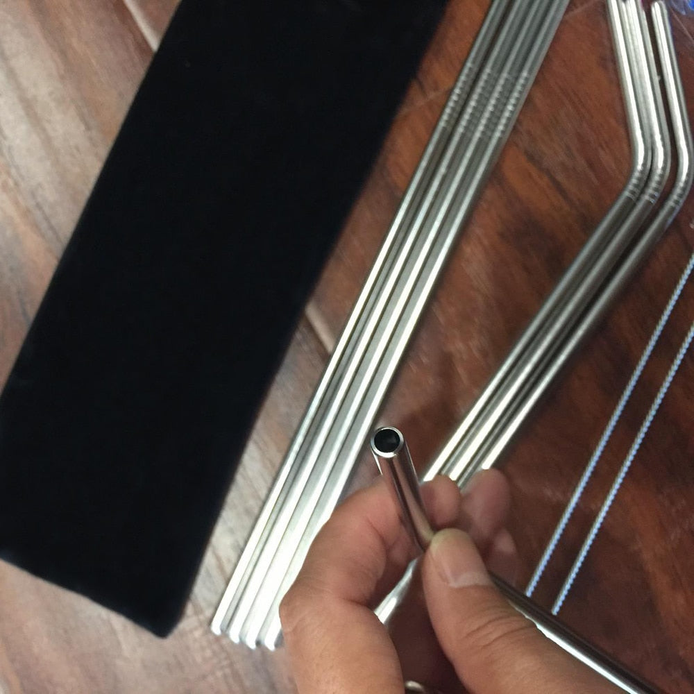 Reusable Metal Straws with Cleaner Brush for 20oz Tumblers
