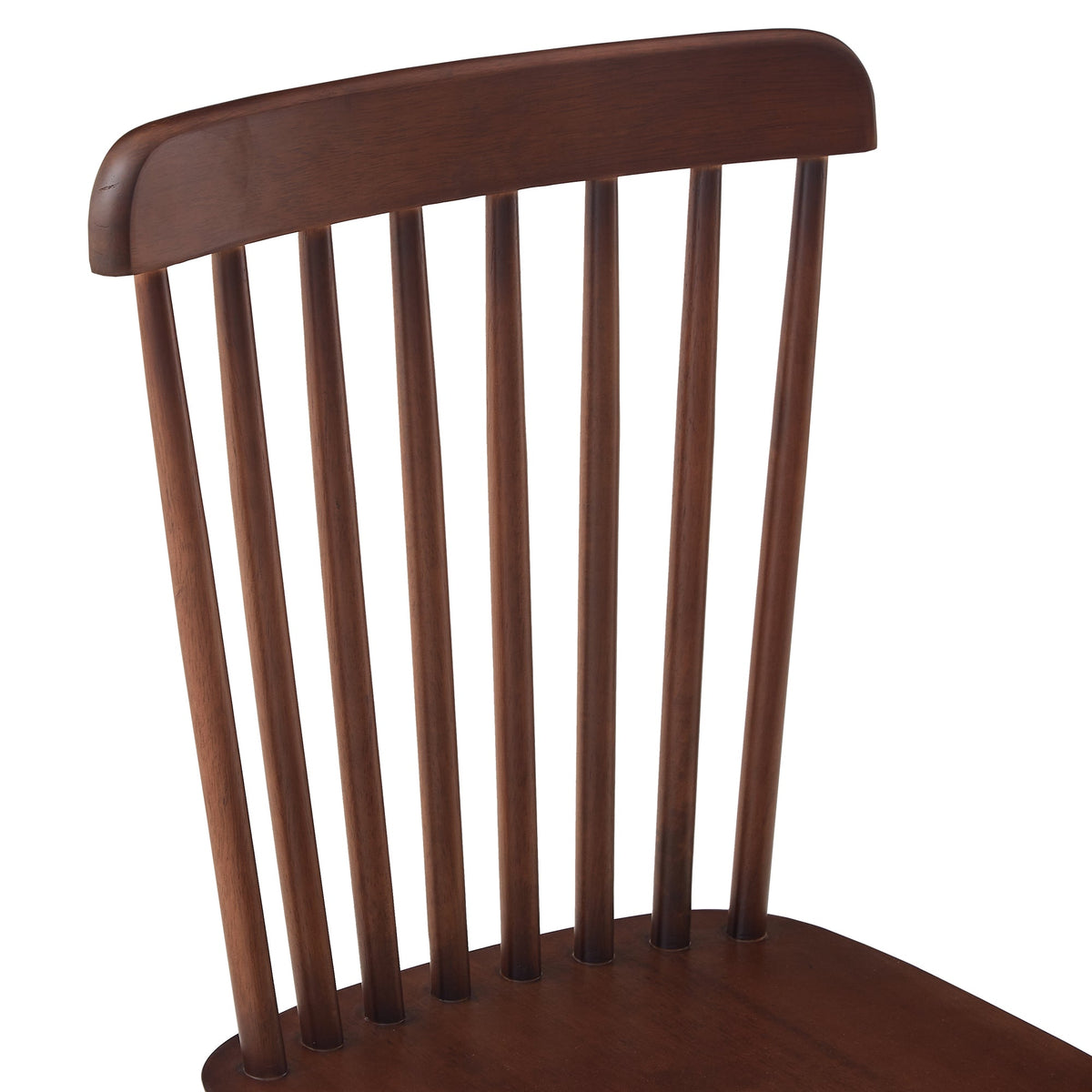 Walnut Spindle-Back Dining Chairs, Solid Wood Set of 4