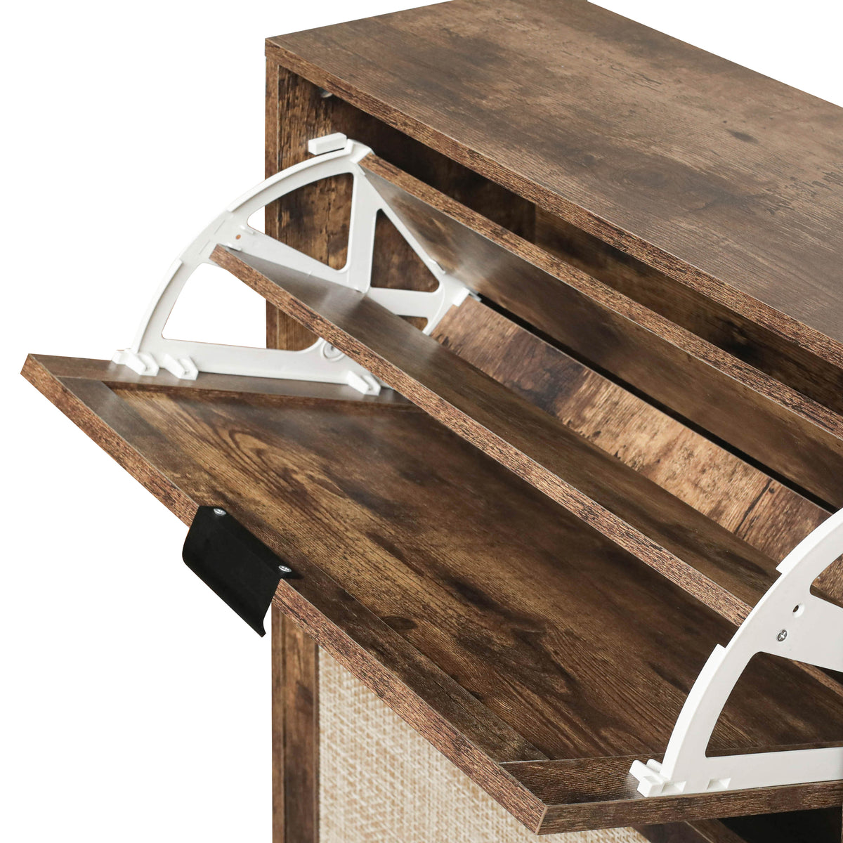 Entryway Shoe Rack Cabinet with Hidden Rustic Storage