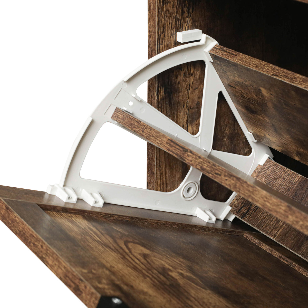 Entryway Shoe Rack Cabinet with Hidden Rustic Storage