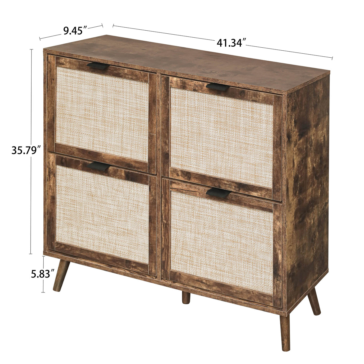 Entryway Shoe Rack Cabinet with Hidden Rustic Storage