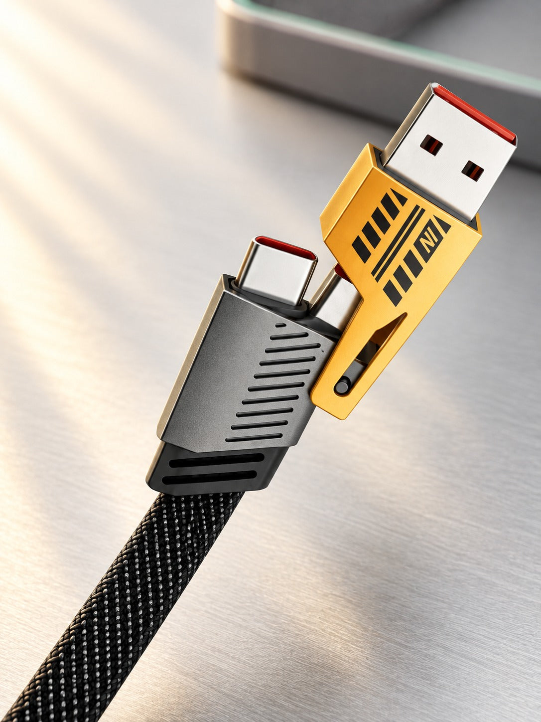 4-in-1 Fast Charging Cable: 65W Dual Type-C & PD27W