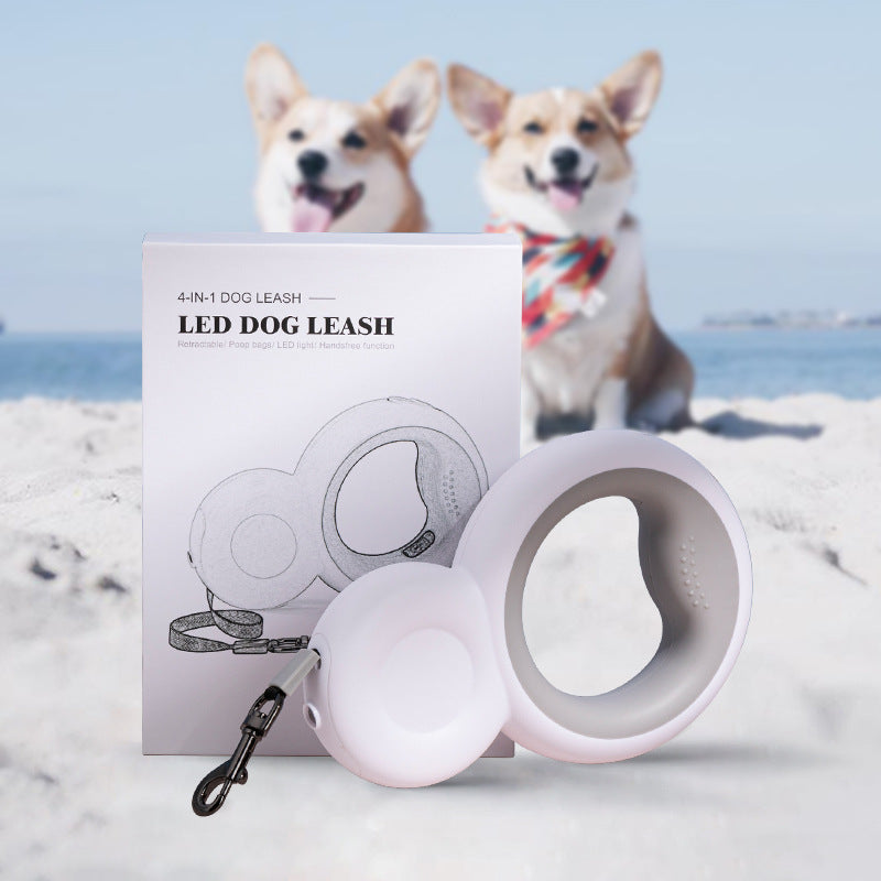 LED Retractable Dog Leash for Safer Evening Dog Walks
