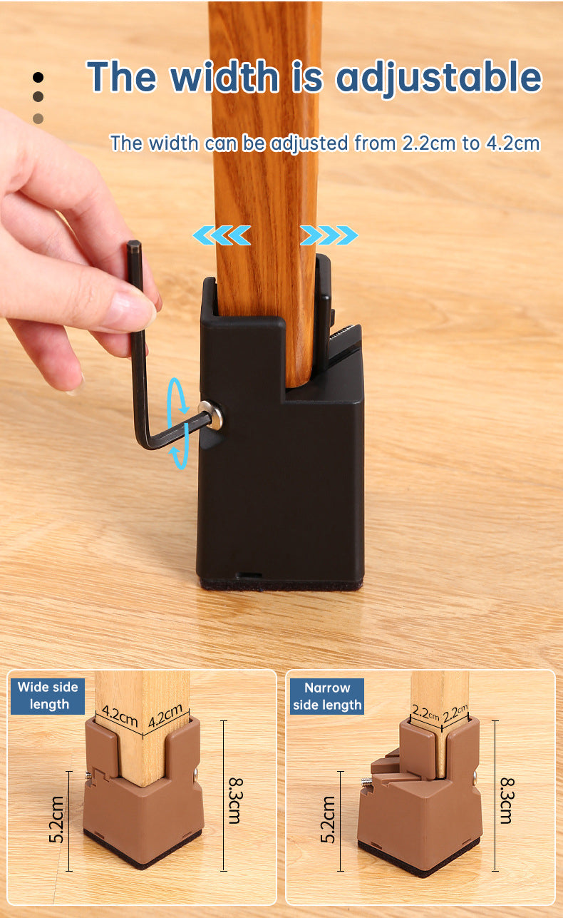 Adjustable Furniture Leg Risers for Extra Clearance