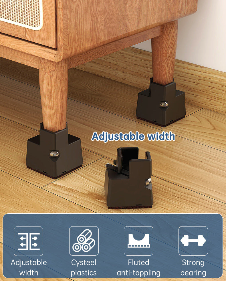 Adjustable Furniture Leg Risers for Extra Clearance