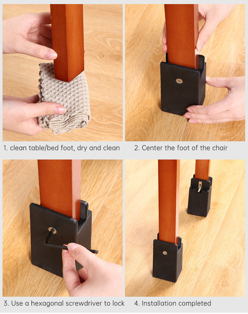 Adjustable Furniture Leg Risers for Extra Clearance