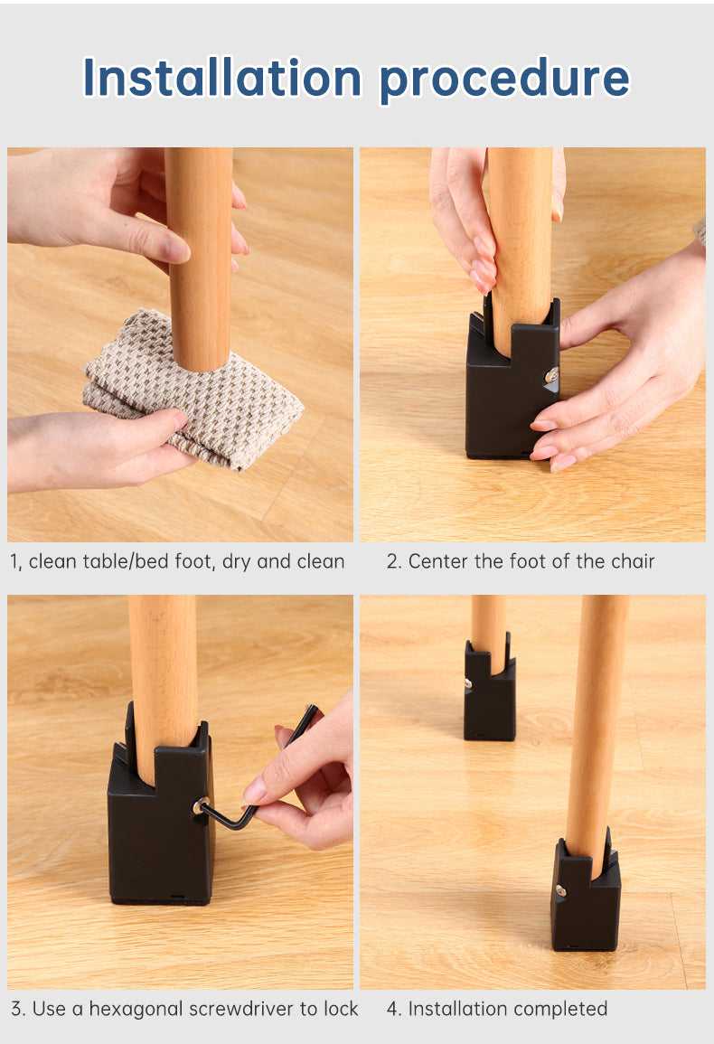 Adjustable Furniture Leg Risers for Extra Clearance