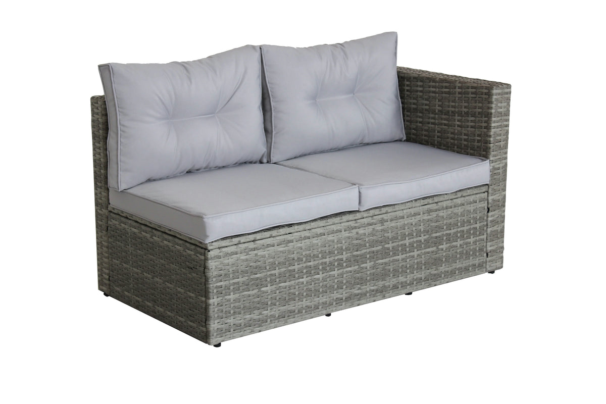 Wicker Patio Sectional Sofa Set with Hidden Storage