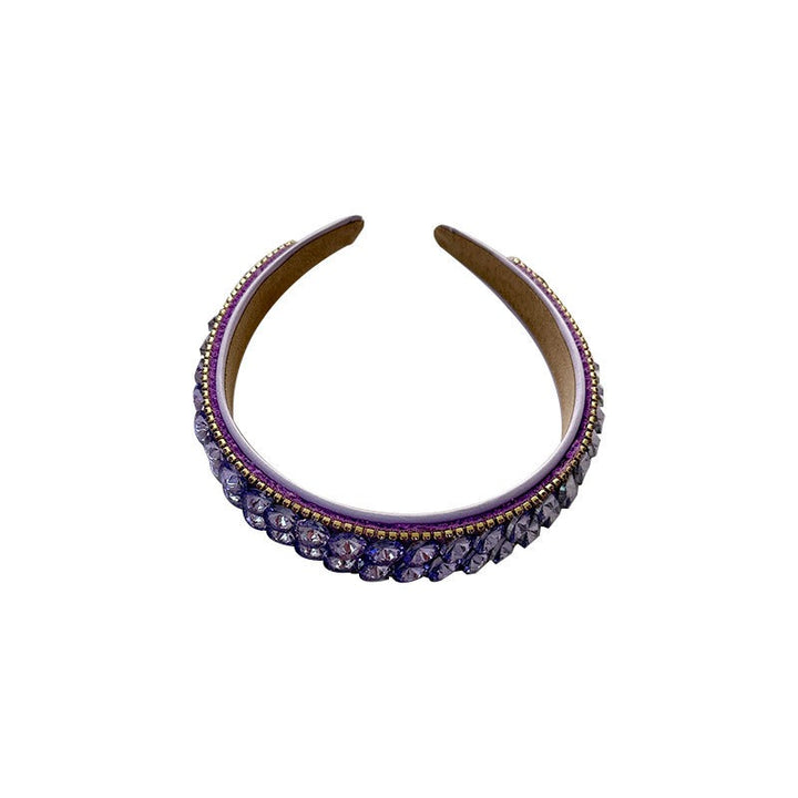 Purple Rhinestone Headband for Glamorous, Polished Style