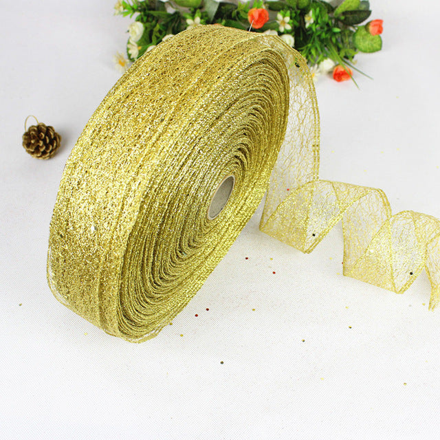 Metallic Mesh Ribbon for Sparkling Gifts & Party Decor
