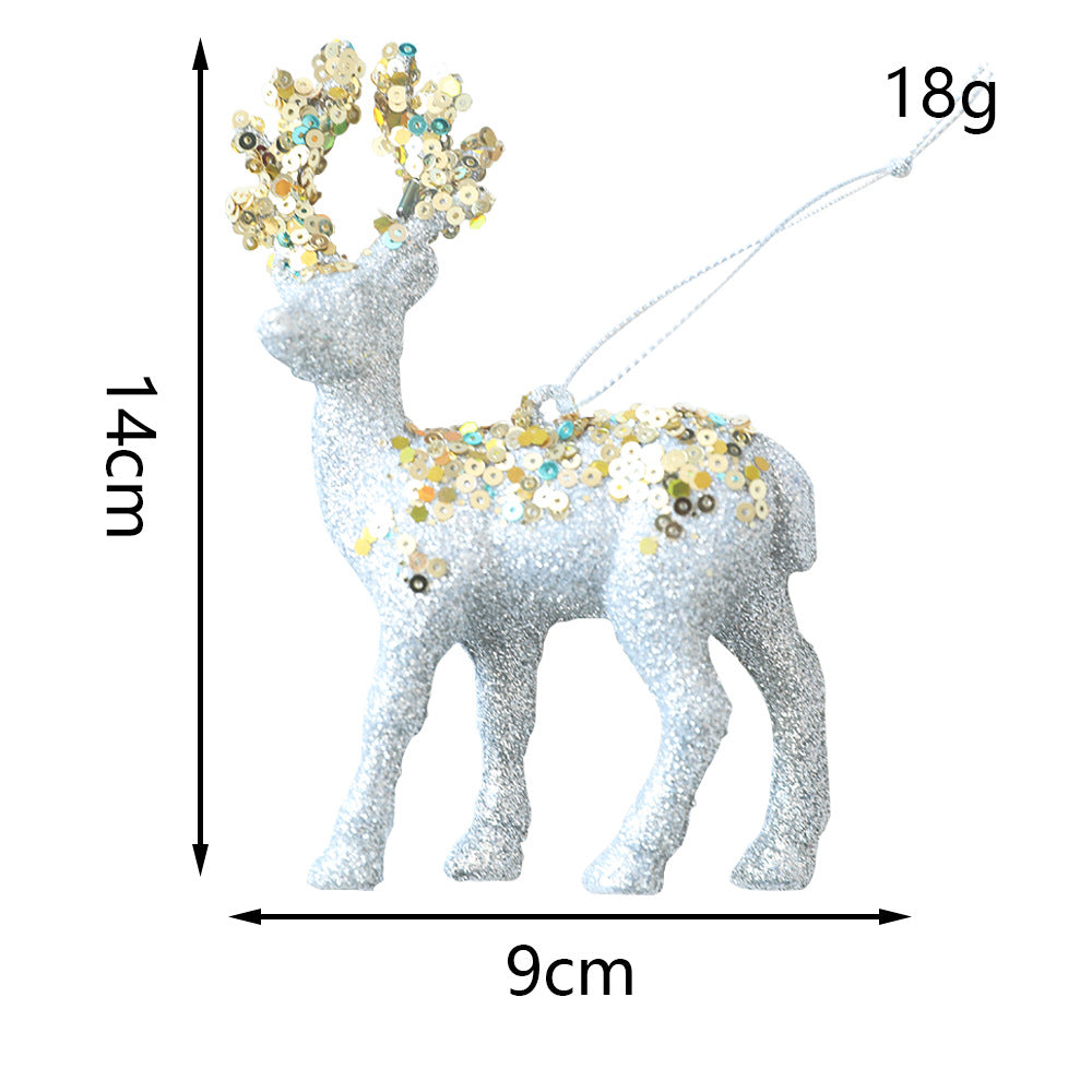 Sparkling Plush Reindeer Christmas Tree Ornament Decor