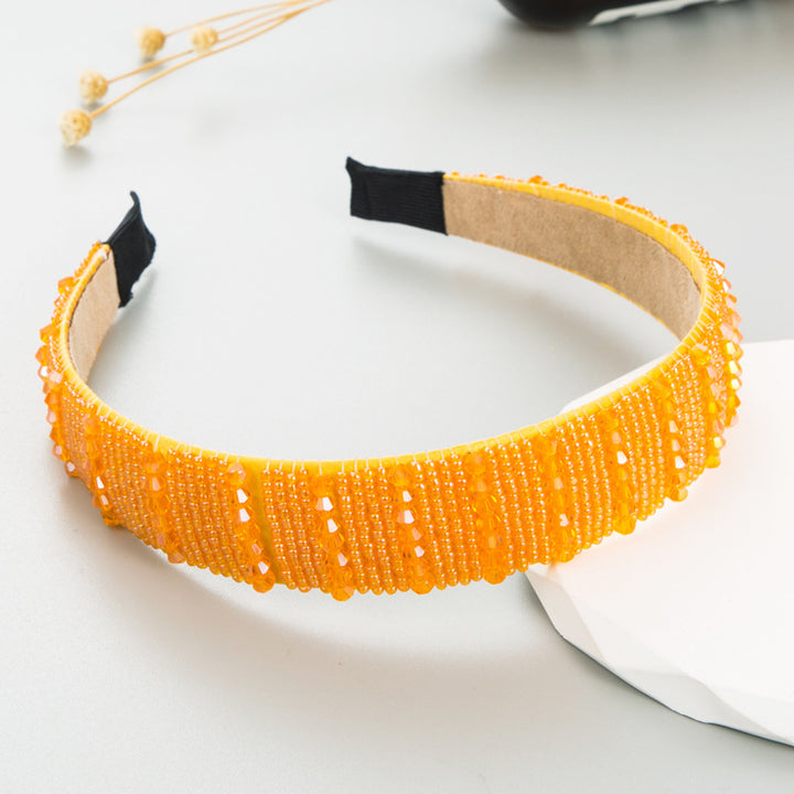 Beaded Headband for Face Washing & Bright Colorful Style