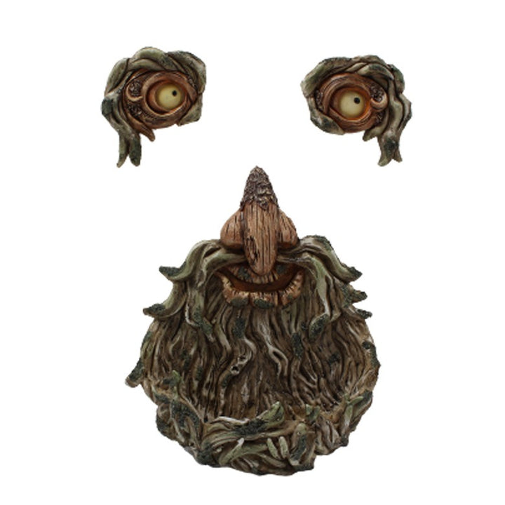 Glow-in-the-Dark Resin Tree Face Bird Feeder for Gardens