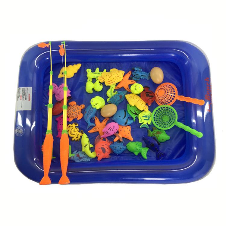 Magnetic Fishing Toy Set With Inflatable Pool for Kids