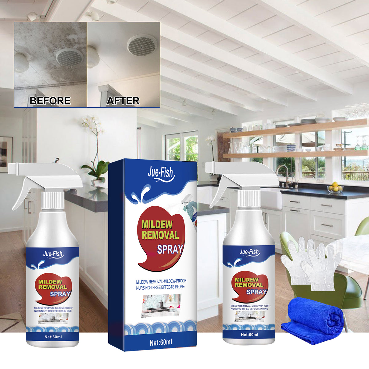 Mildew Removal Spray — Erase Black Mold, No Scrubbing