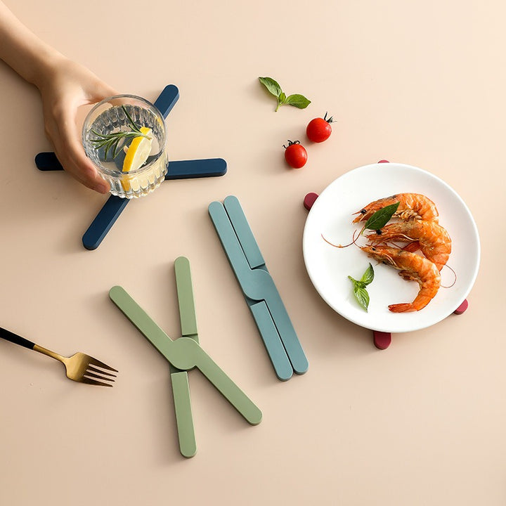 X-Shaped Silicone Trivet for Hot Dishes and Tables