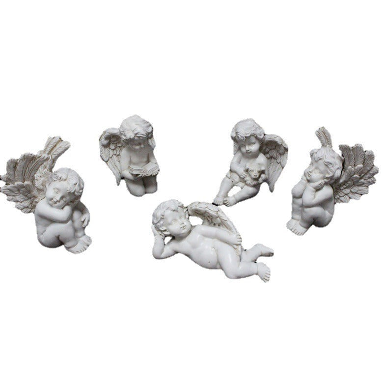 Fairy Garden Angel Figurines Set of 5 Resin Cherubs