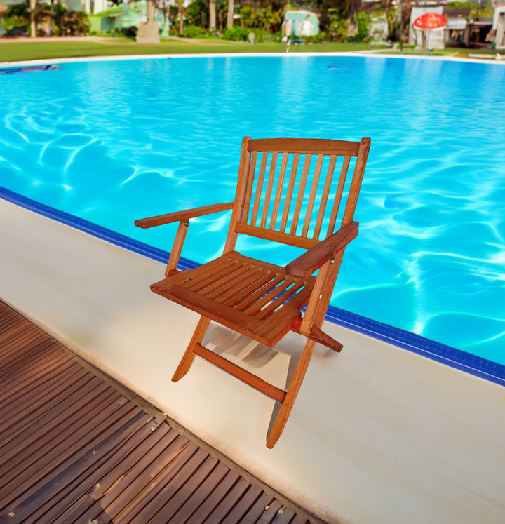 Foldable Teak Patio Dining Chairs, Set of 4 for Indoor Use