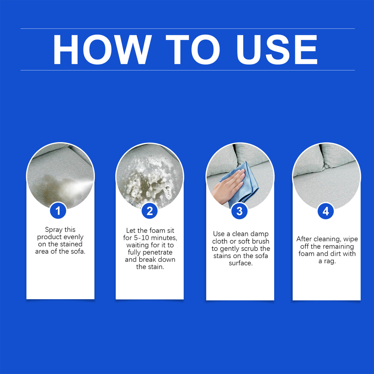 Fabric Sofa Foam Cleaner for Residue-Free Stain Care