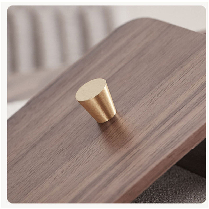 Covered Solid Walnut Wood Ashtray with Lid and Brass Knob