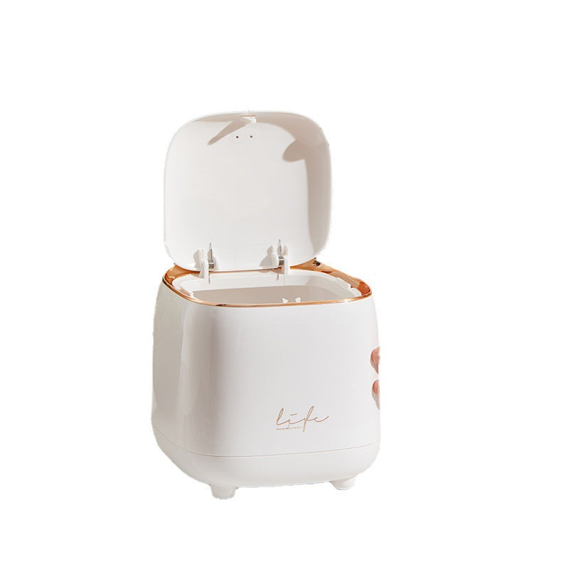 Press-to-Open Square Trash Can for Desk & Coffee Table