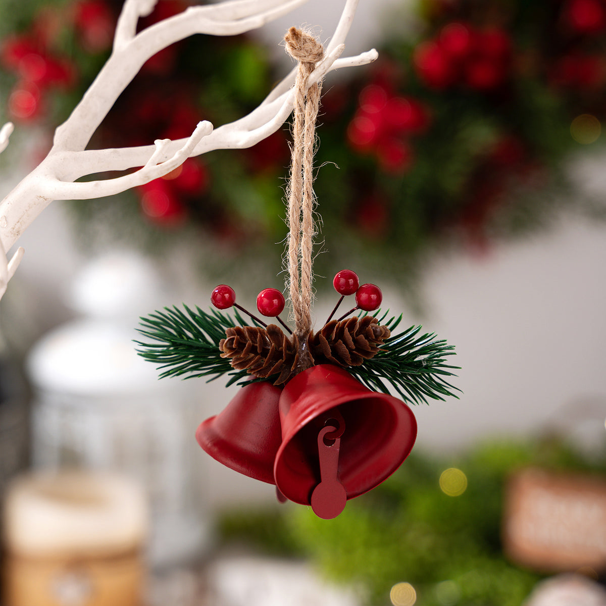 Christmas Bell Ornaments for Rustic Holiday Tree Decor
