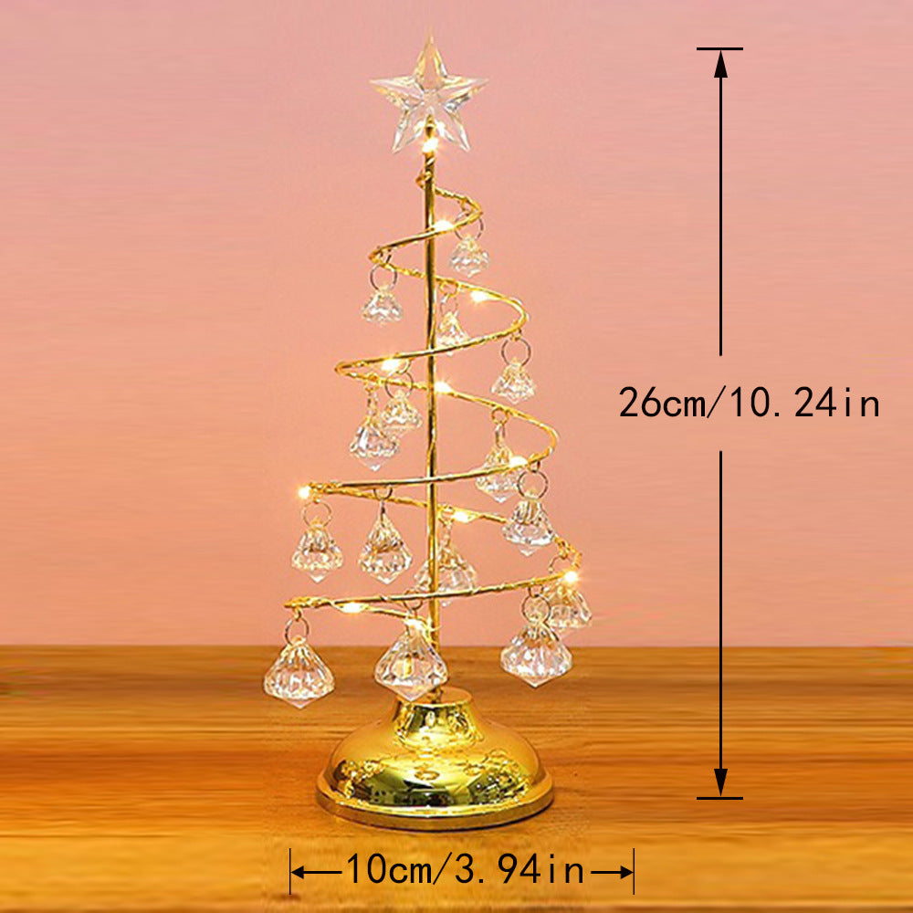 Illuminated Crystal Christmas Tree Night Light Decor