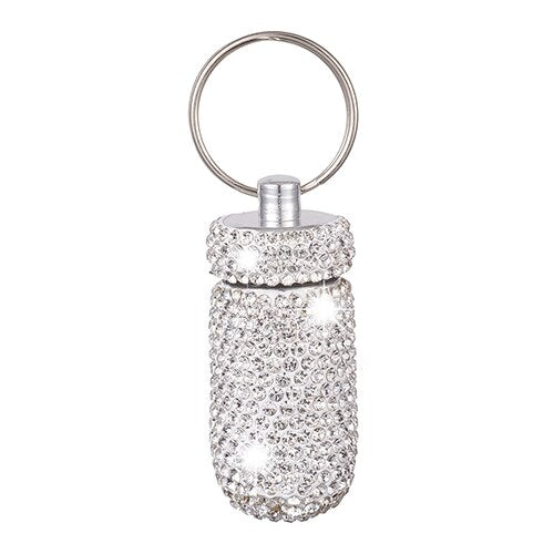 Rhinestone Pill Box Keychain — Glamorous On‑the‑Go
