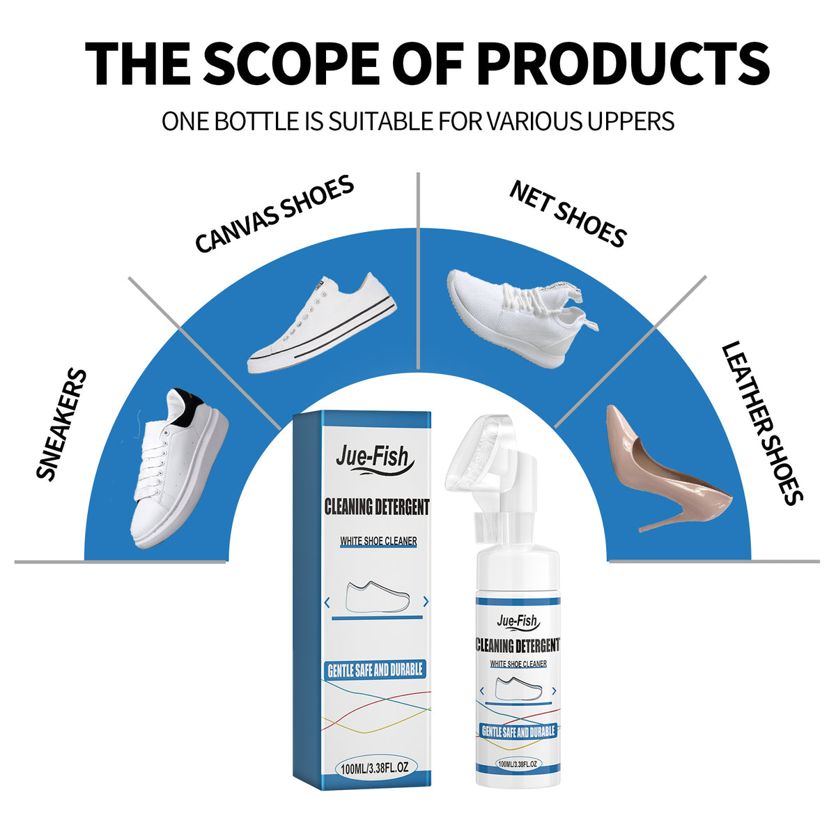 White Sneaker Cleaner Foam for Bright, Fresh Shoes