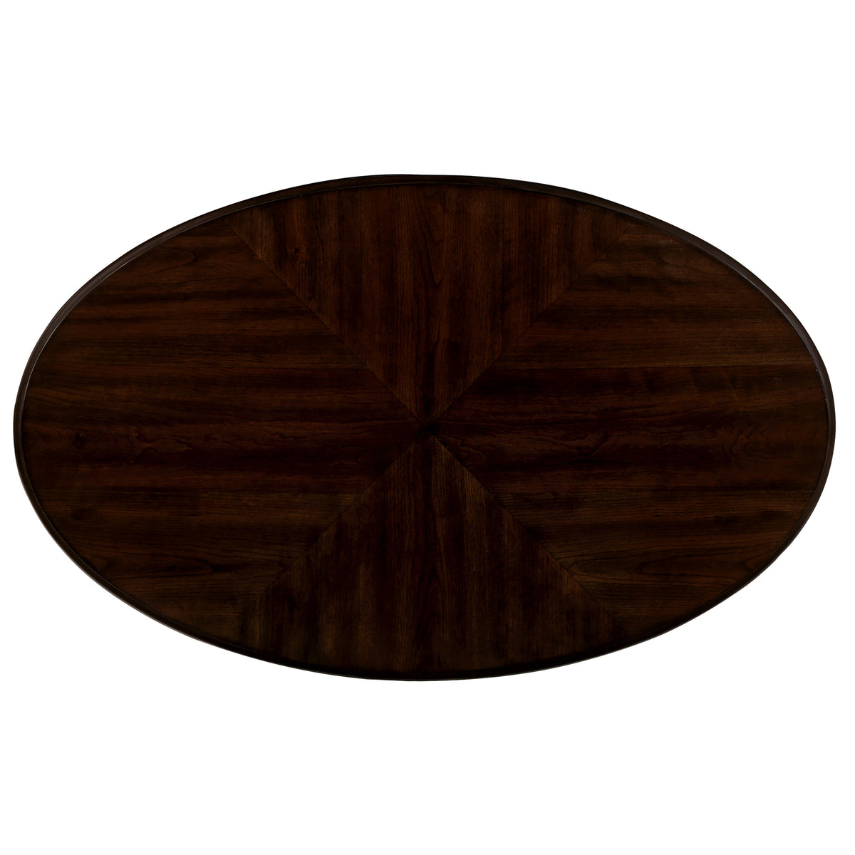 42 Inch Oval Wood Coffee Table with Open Storage Shelf