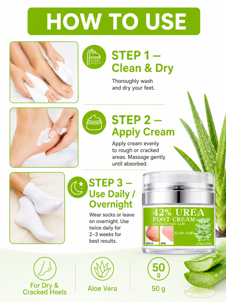 42% Urea Foot & Hand Cream for Cracked Heels | 50ml