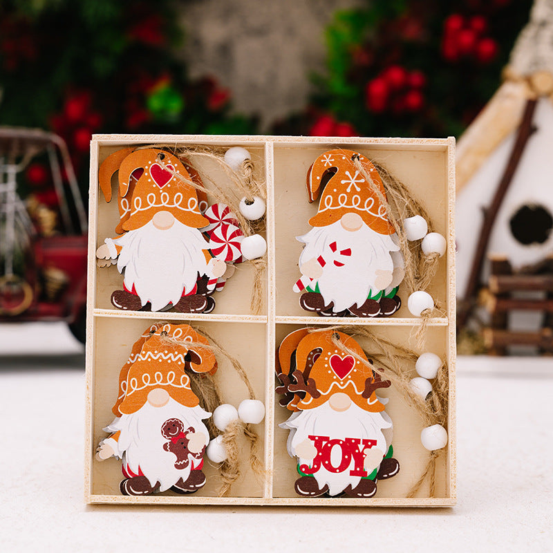 Wooden Christmas Tree Ornaments for Whimsical Cheer