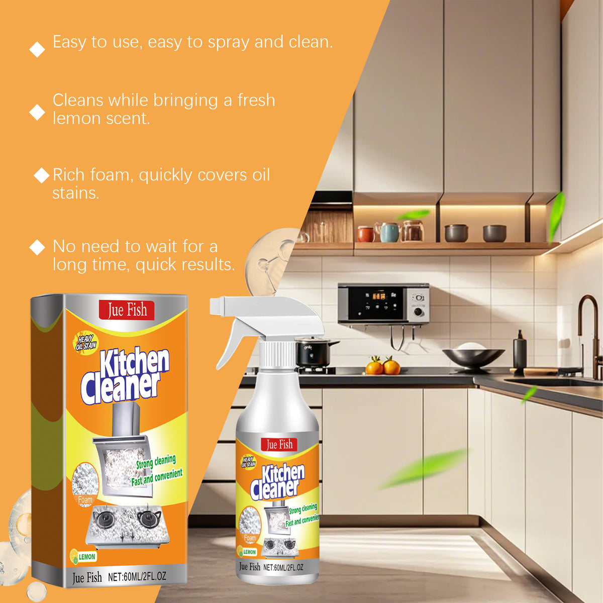 Kitchen Foam Cleaner for Heavy Grease Deep Cleaning