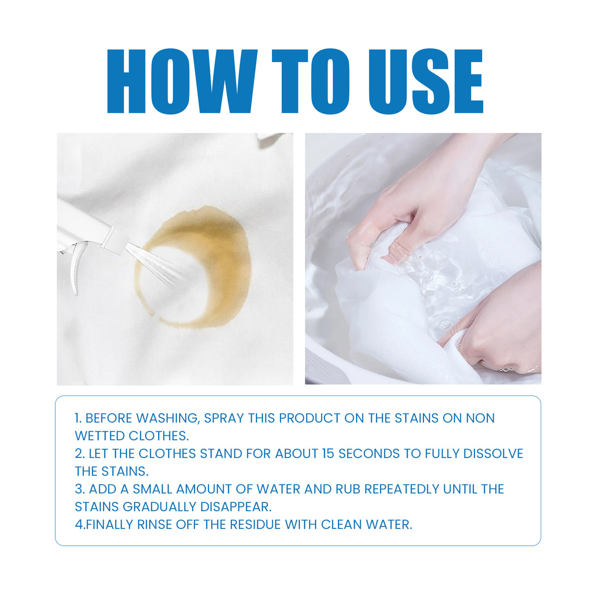 Laundry Stain Remover Spray for Stubborn Grease Marks