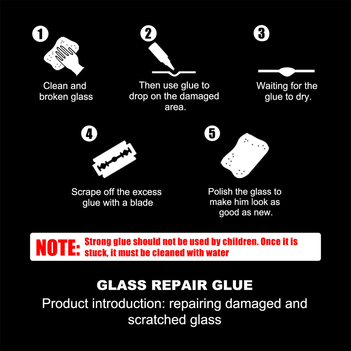 Windshield Crack Repair Adhesive for DIY Glass Fixes