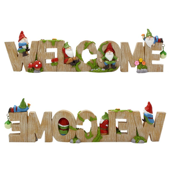 Outdoor Gnome Welcome Sign: Fairy-Garden Charm for Porch