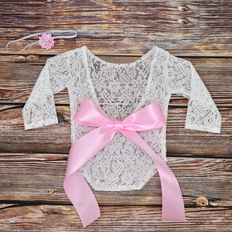 Newborn Lace Bodysuit Set for Ethereal Baby Portraits