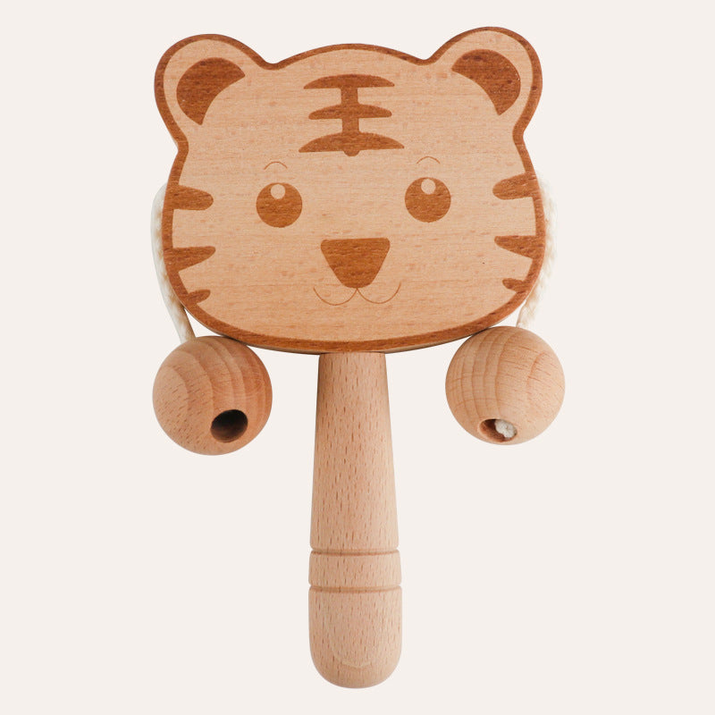 Wooden Baby Rattle for Screen-Free Musical Learning