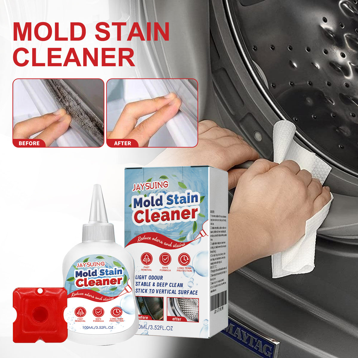 Mildew Remover Gel for Bathroom Tile and Grout Stains