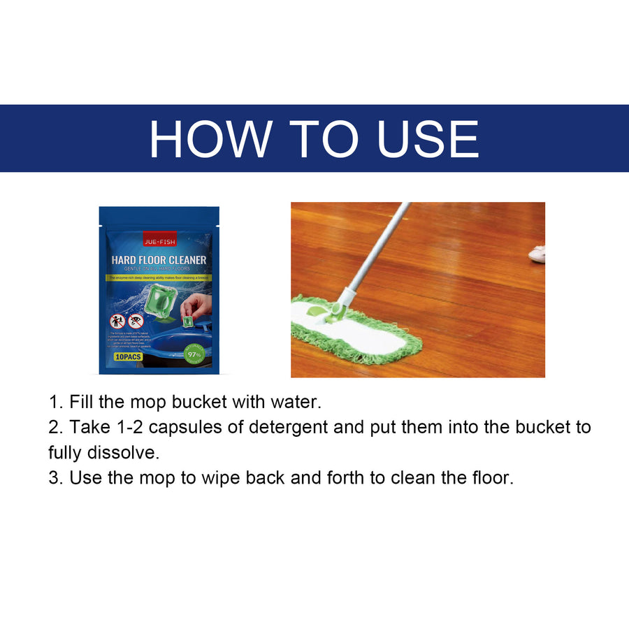 Enzyme Floor Cleaner Pods — No Sticky Residue, 10 Pack
