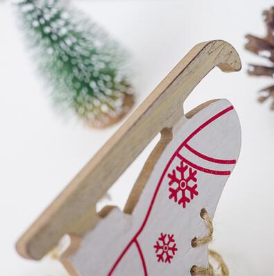 Wooden Christmas Sled Boots for Snowflake Holiday Decor