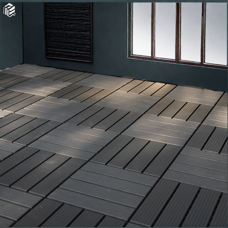 Waterproof Outdoor Deck Tiles, Interlocking Anti-Slip Set