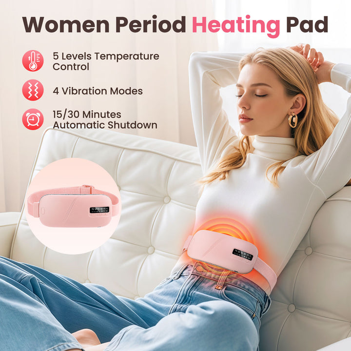 Menstrual Heating Pad Belt with Massage & 5 Heat Levels