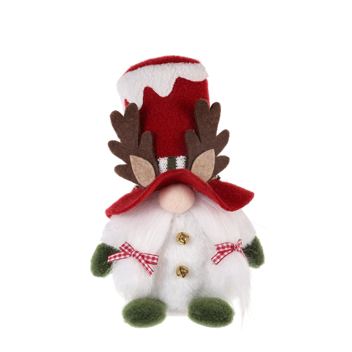 Christmas Gnome Decorations With Reindeer Antlers Set