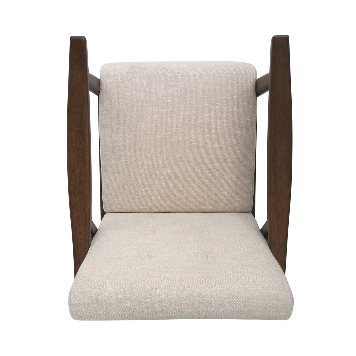 Mid-Century Tufted Linen Accent Armchair for Living Rooms