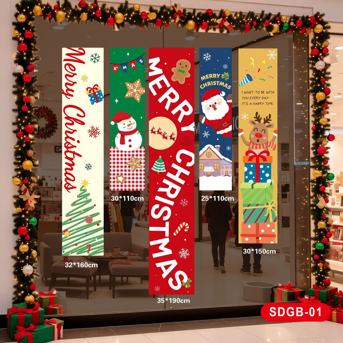 Christmas Red Banner — Cheerful Holiday Wall Display