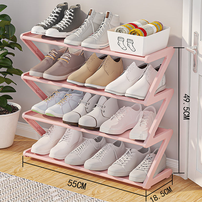 Z-Shaped Shoe Rack: Holds 8 Pairs in Slim Footprint