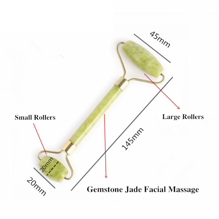 Jade Facial Massage Roller — Dual-Sized Heads
